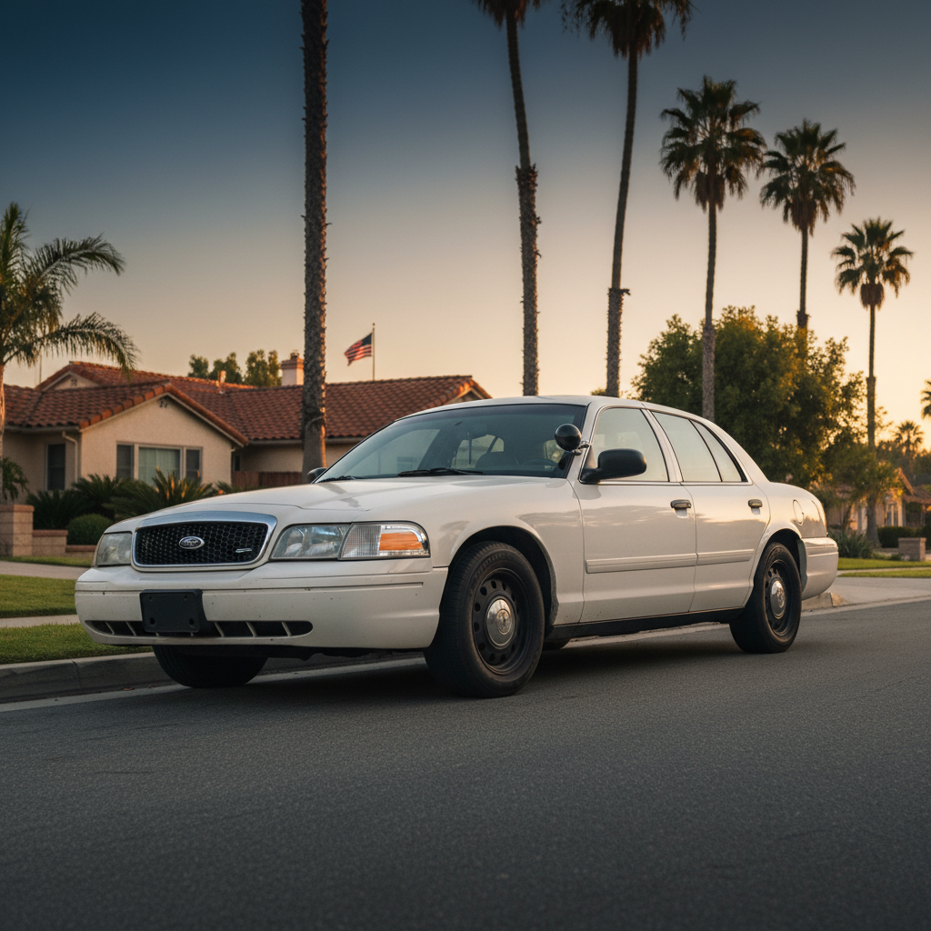 Don Peterson, founder of Americal Patrol, in front of a patrol vehicle