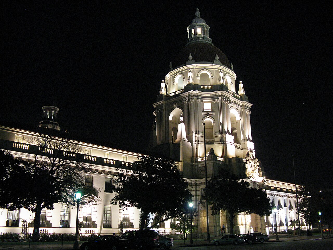 Pasadena City Hall at Night, Pasadena, served by Americal Patrol